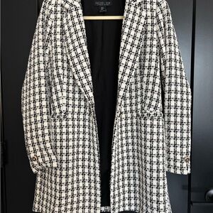 Rachel Zoe Black and White Plaid Blazer